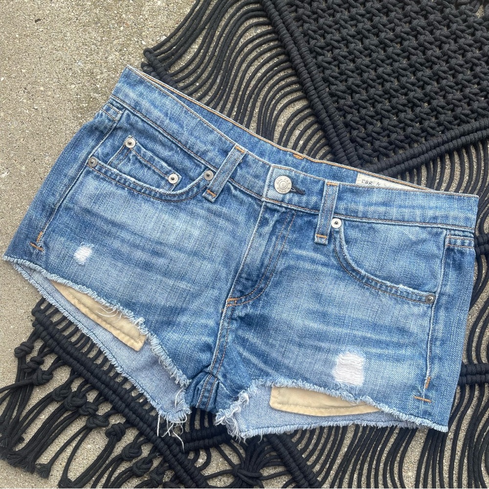 Rag & Bone Distressed Jean Shorts Size 24